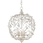 Crystal Bud Sphere Chandelier - Silver Granello / Crystal