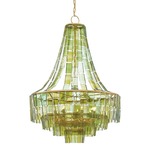 Vintner Chandelier - Gold Leaf / Green