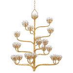 Agave Americana Chandelier - Dark Gold Leaf / Crystal