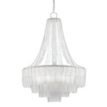 Vintner Chandelier - Silver Leaf / White