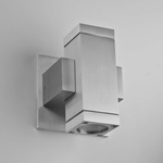 Alume 08 Wall Light with Square Canopy - Stainless Steel / Clear