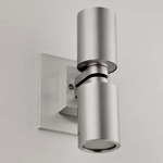 Alume 03 Wall Light with Square Canopy - Stainless Steel / Clear