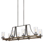 Angelo Island Chandelier - Slated Grey Metal / Clear