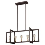 Finnegan Linear Chandelier - New World Bronze / Burnished Brass