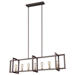 Finnegan Linear Chandelier - New World Bronze / Burnished Brass