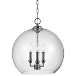 Lawler Sphere Pendant - Chrome / Clear