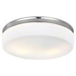 Issen Ceiling Light Fixture - Chrome / White Opal Etched