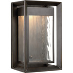 Urbandale Outdoor Wall Sconce - Antique Bronze / Clear Water