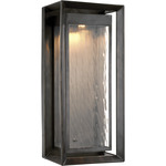 Urbandale Outdoor Wall Sconce - Antique Bronze / Clear Water