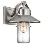 Boynton Outdoor Wall Sconce - Painted Brushed Steel / Clear Seeded