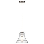 Doyle Flared Pendant - Satin Nickel / Clear