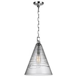 Elmore Cone Pendant - Chrome / Clear