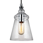 Loras Mini Pendant - Chrome / Clear Seeded