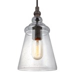 Loras Mini Pendant - Dark Weathered Iron / Clear Seeded