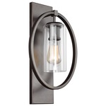 Marlena Clear Glass Wall Light - Antique Bronze / Clear