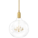 King Edison Grande Pendant - Gold / Clear