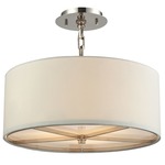 Selma Semi Flush Ceiling Light - Polished Nickel / White