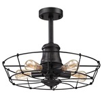 Glendora Semi Flush Ceiling Light - Wrought Iron