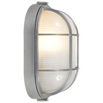 Nauticus Oval Outdoor Bulkhead Wall / Ceiling Light - Satin / Frosted