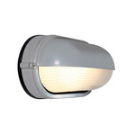Nauticus Outdoor Oval Eyelid Wall Light - Satin Nickel / Frosted