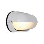 Nauticus Outdoor Oval Eyelid Wall Light - White / Frosted