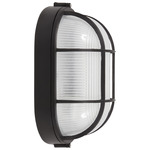 Nauticus Oval Outdoor Bulkhead Wall / Ceiling Light - Black / Frosted