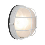 Nauticus Round Outdoor Bulkhead Wall / Ceiling Light - White / Frosted