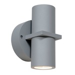 KO 52 Dual Spot Outdoor Wall Light - Satin / Clear