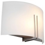 Prong Wall Sconce - Brushed Steel / White