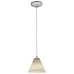 Martini Cord Pendant - Brushed Steel / White