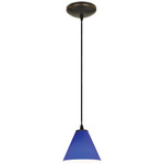 Martini Cord Pendant - Oil Rubbed Bronze / Cobalt Blue