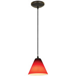 Martini Cord Pendant - Oil Rubbed Bronze / Red