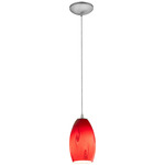 Merlot Cord Pendant - Brushed Steel / Ruby Sky