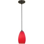 Champagne Cord Pendant - Oil Rubbed Bronze / Red