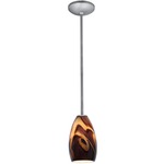 Champagne Rod Pendant - Brushed Steel / Inca