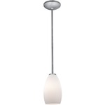 Champagne Rod Pendant - Brushed Steel / Opal