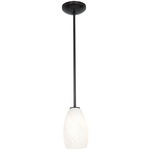 Champagne Rod Pendant - Oil Rubbed Bronze / White Stone