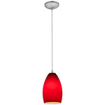 Champagne Cord Pendant - Brushed Steel / Red