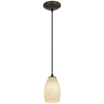 Champagne Cord Pendant - Oil Rubbed Bronze / White Stone