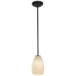 Champagne Rod Pendant - Oil Rubbed Bronze / White Stone