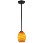 Brandy Rod Pendant - Oil Rubbed Bronze / Amber Firebird