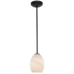 Brandy Rod Pendant - Oil Rubbed Bronze / White Firebird