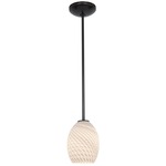 Brandy Rod Pendant - Oil Rubbed Bronze / White Firebird