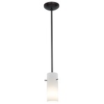Glass Cylinder Rod Pendant - Oil Rubbed Bronze / Opal