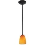 Sherry Rod Pendant - Oil Rubbed Bronze / Amber