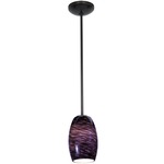 Chianti Rod Pendant - Oil Rubbed Bronze / Plum Swirl