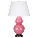 Double Gourd Table Lamp - Schiaparelli Pink / Pearl Dupioni Shade