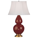 Double Gourd Table Lamp - Oxblood / Ivory Shade