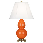 Double Gourd Table Lamp - Pumpkin / Ivory Shade
