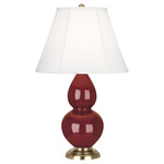 Double Gourd Table Lamp - Baby Blue / Ivory Shade